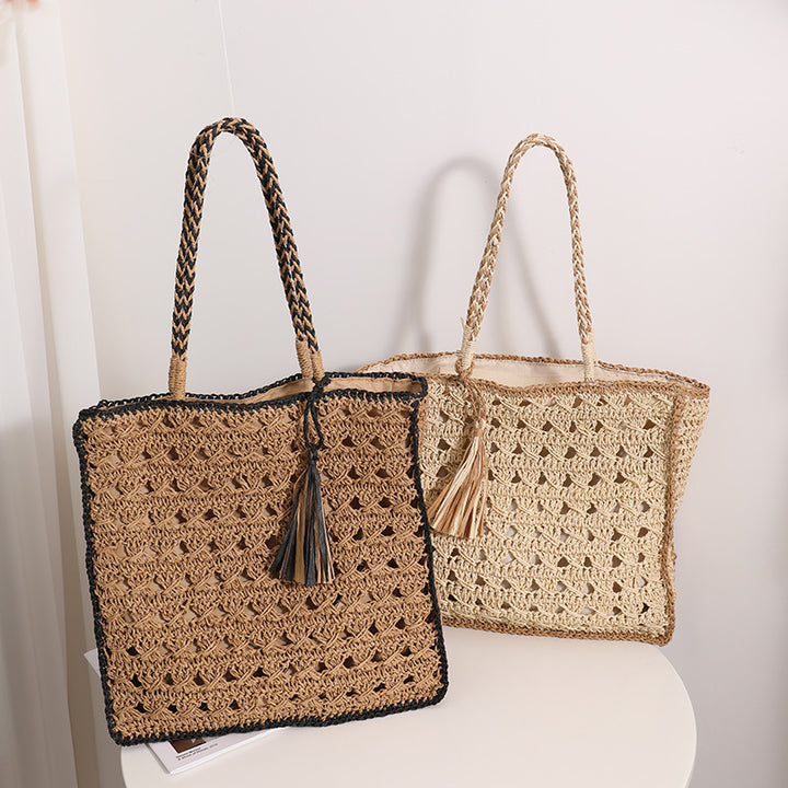 Handmade macrame tote bag with elegant tassel Skanto
