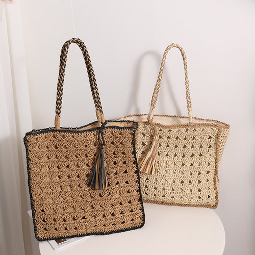 Handmade macrame tote bag with elegant tassel Skanto