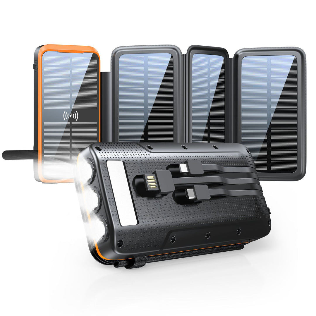 Solar Powerbank med Innebygd Lommelykt Skanto