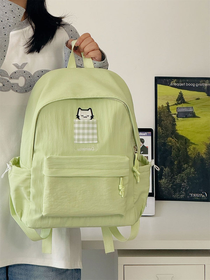 Katt- brodert kompakt skole ryggsekk