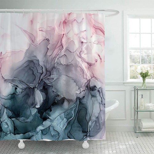 Kunstnerisk Marmorprint Dusjforheng Skanto