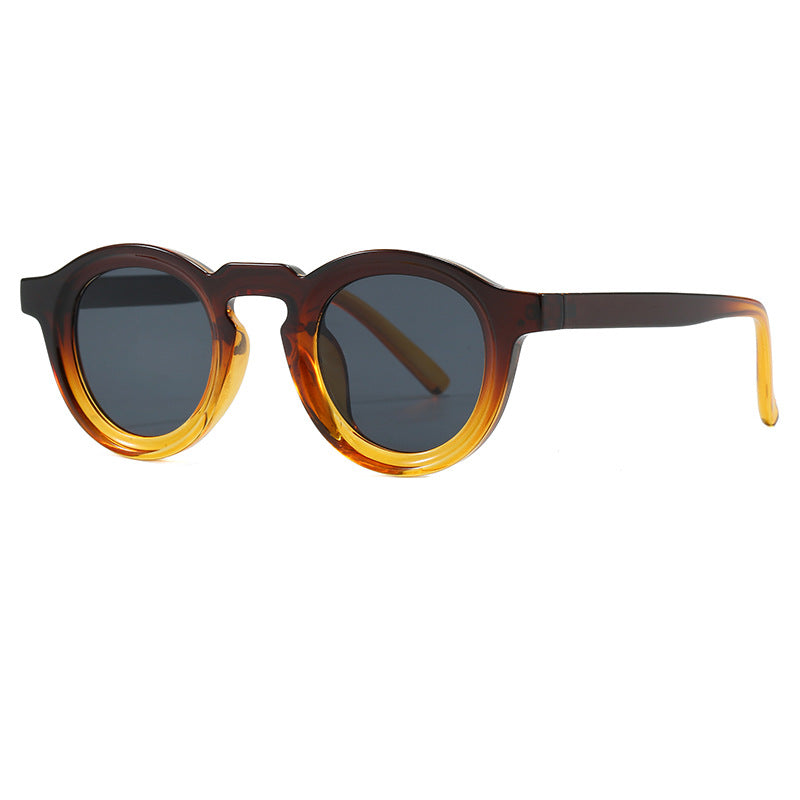 Women's fashionable round sunglasses with transparent frame and UV protection Skanto