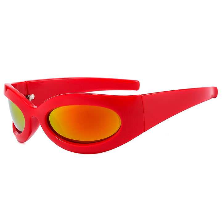 Dame moteriktig solbrille med oval ramme og moderne finish Skanto