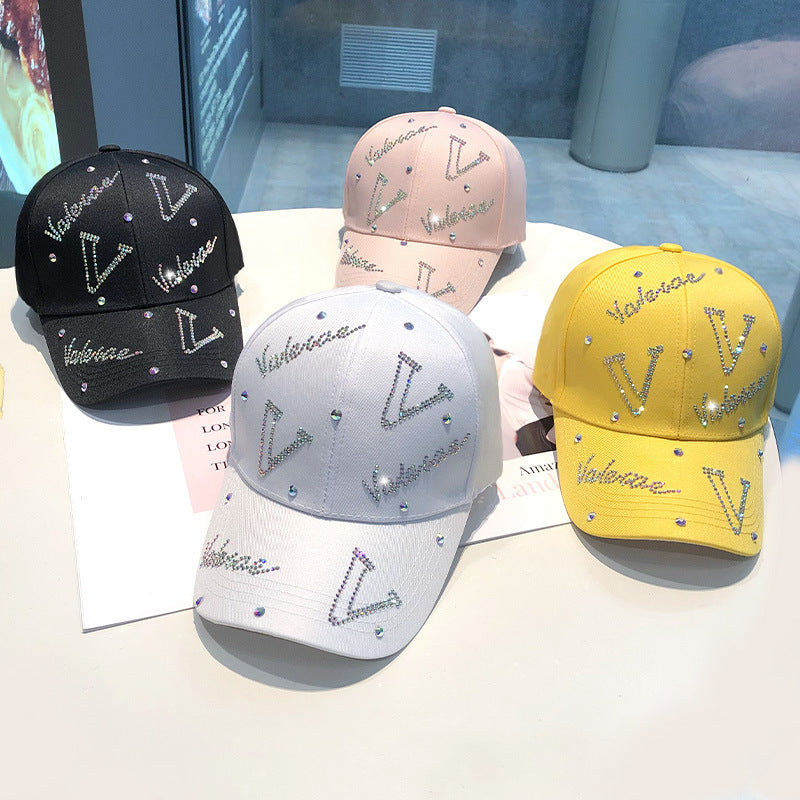 Kvinne Rhinestone Accentuerte Justerbare Baseball cap Skanto
