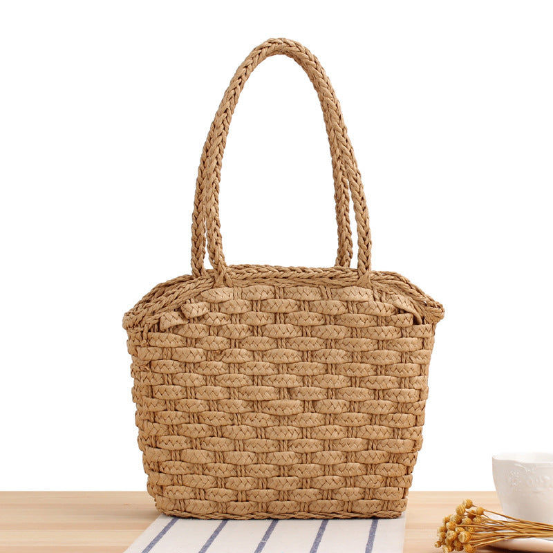 Robust basket bag with braided handles Skanto