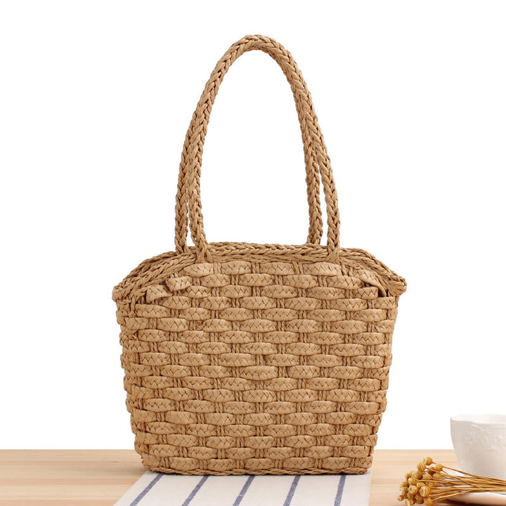 Robust basket bag with braided handles Skanto