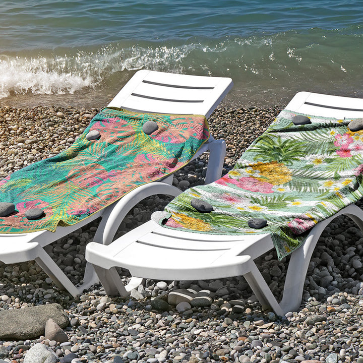 Strandhåndkle i hudvennlig mikrofiber med kreativ mønstermiks Skanto
