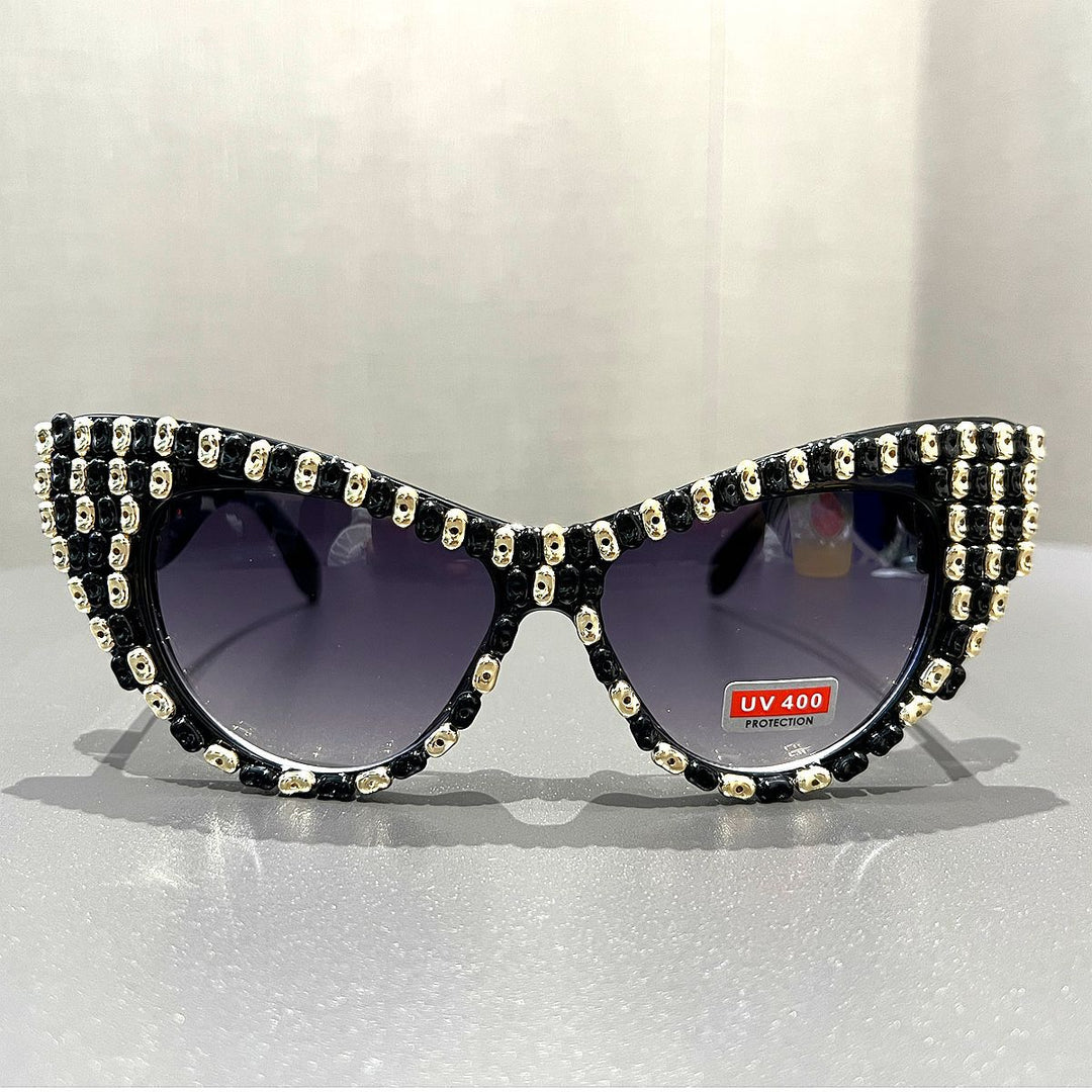 Dame Cat-Eye solbriller med farget akzentuerte ramme Skanto