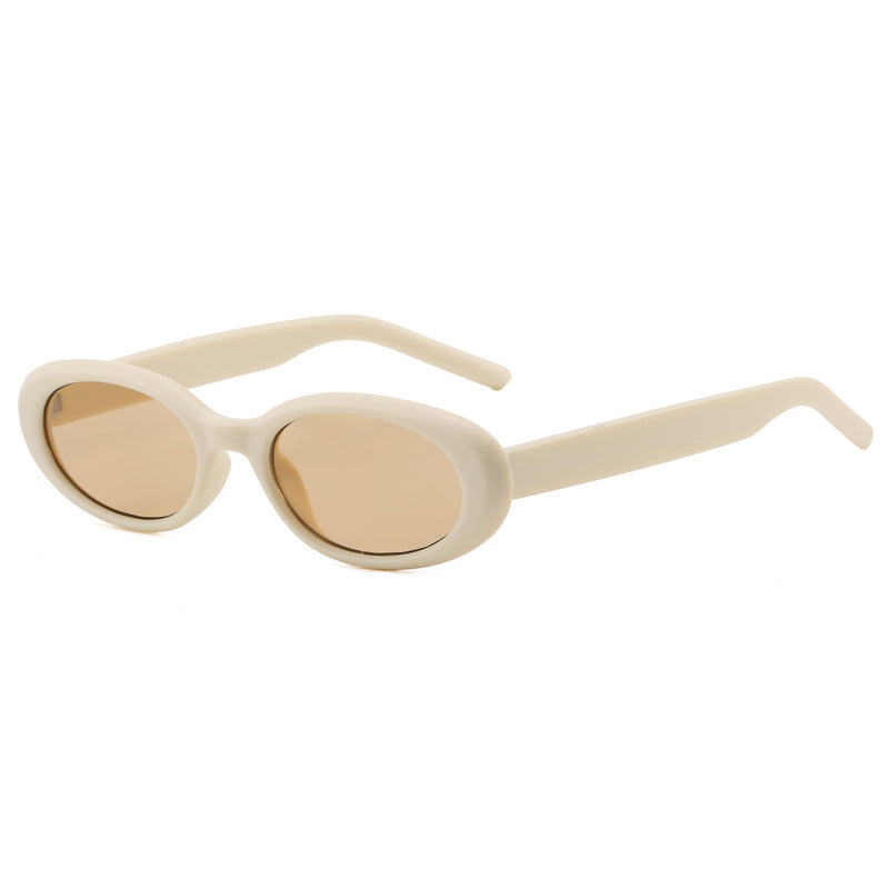 Women's oval sunglasses with transparent effect and UV protection Skanto