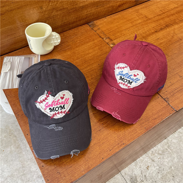 Kvinne Slitt Softball Mom Patch Basecap Skanto
