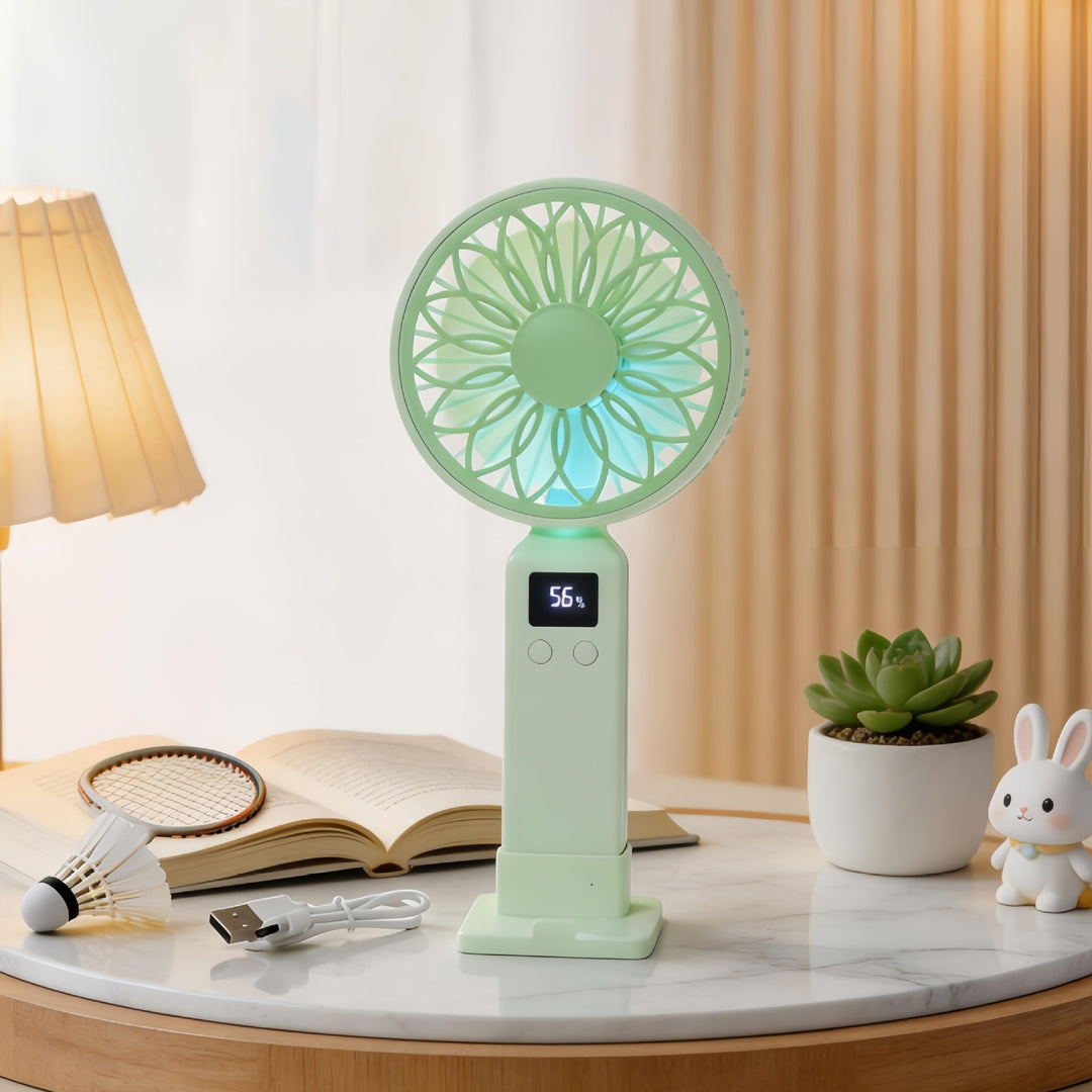 Damer Bærbar USB-vifte med LED-skjerm og ergonomisk design Skanto