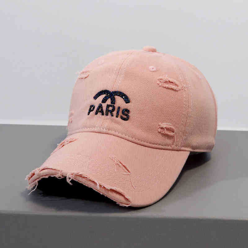 Kvinne Distressed Graphic Justerbar Baseball Cap Skanto