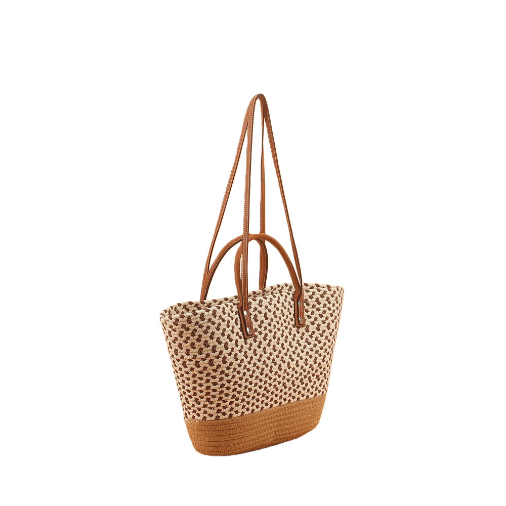Elegant og romslig strandveske med flettet design Skanto