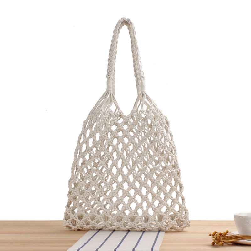 Net bag made of handmade natural material with unique pattern Skanto