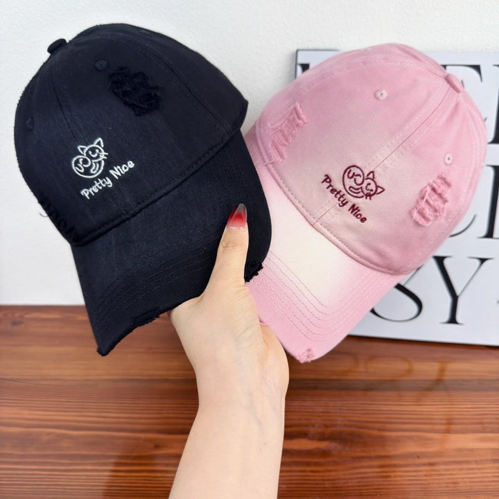 Kvinnenes Slitt Uformell Brodert Baseball Caps Skanto