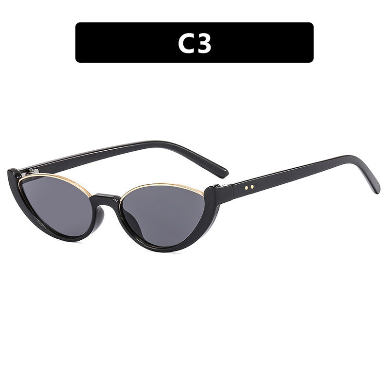 Women's Cat-Eye Sunglasses with Mirrored Lenses and Elegant Frame Skanto