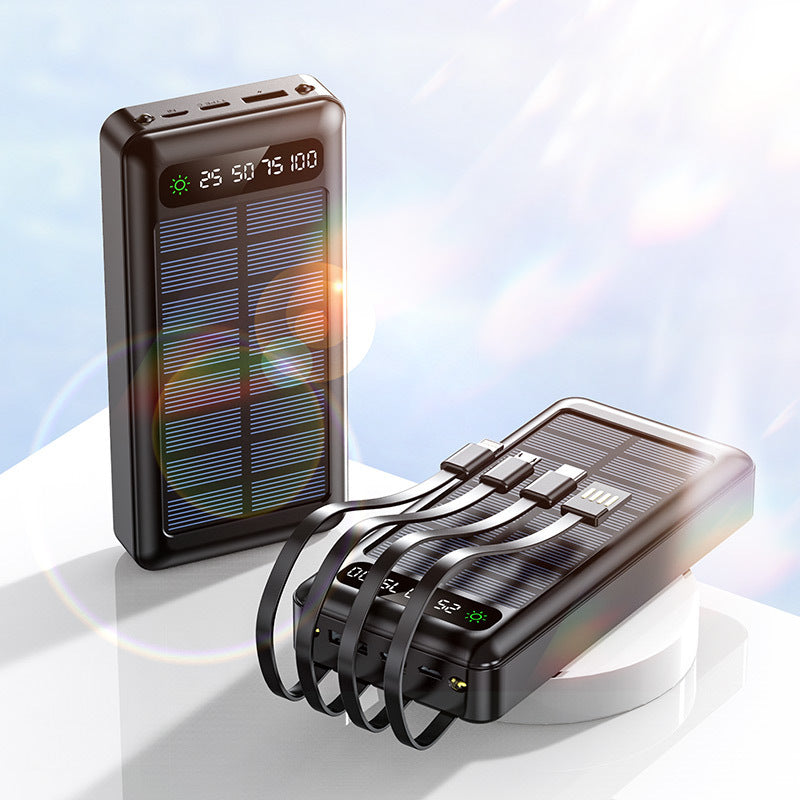 Solcelledrevet powerbank med intelligent effektindikator og multifunksjonsladekabler Skanto