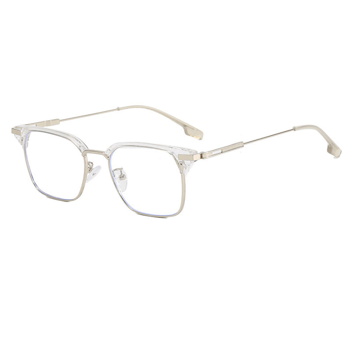 Dame kvadratisk solbrille med lett metallramme og brede stenger Skanto