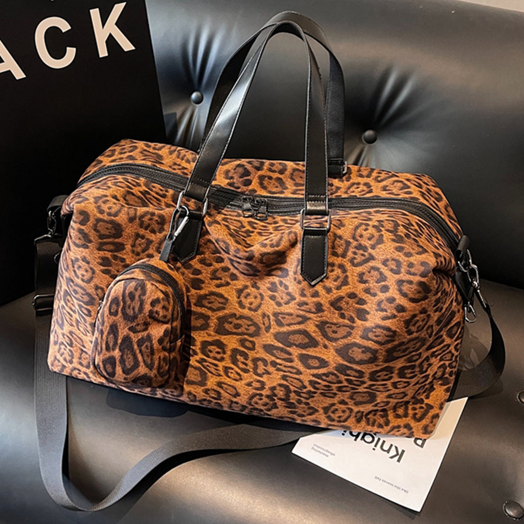 Helg reiseveske i trendy leopardmønster Skanto