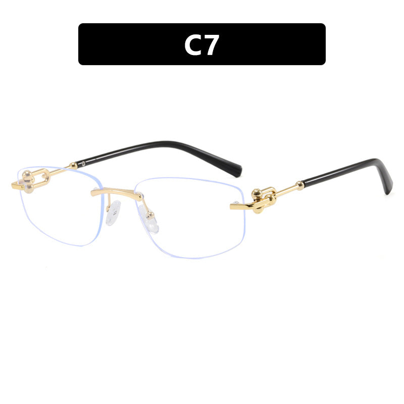 Women's elegant semi-rimless glasses with luxurious metal frame and clear lenses Skanto