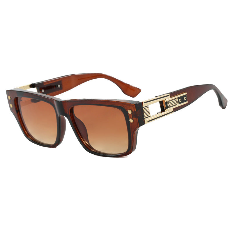 Dame moterik kvadratisk solbrille med elegant gyllen dekorasjon Skanto