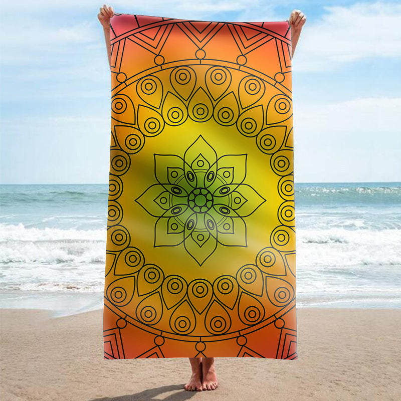 Strandhåndkle med kunstferdig mandala-design Skanto