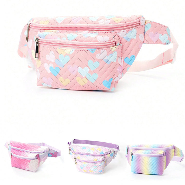Belt bag med hjerteformet design og flere rom Skanto