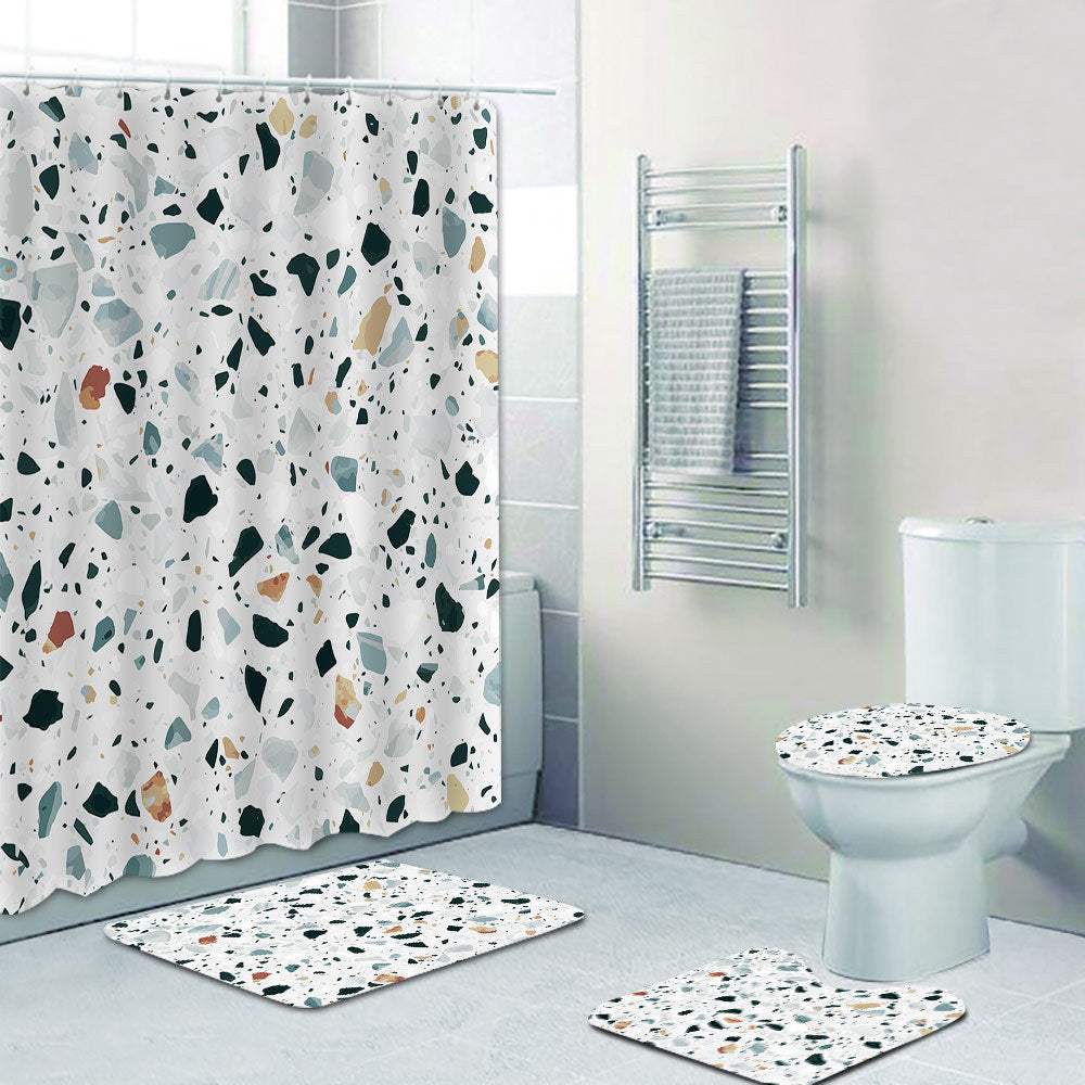 Stilig Terrazzo Print Duschgardin Skanto