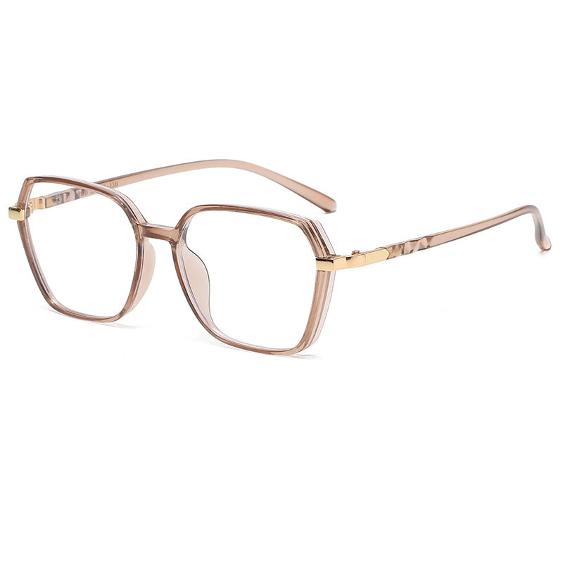 Dame moteriktig kvadratisk lesebrille med gullaccent Skanto
