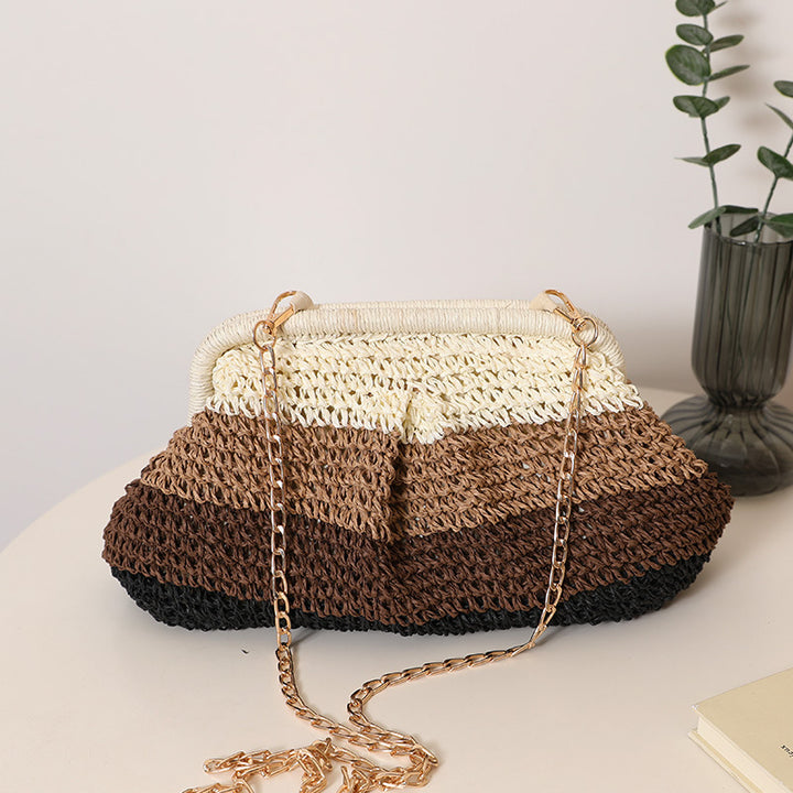 Handmade basket bag with modern color gradient Skanto