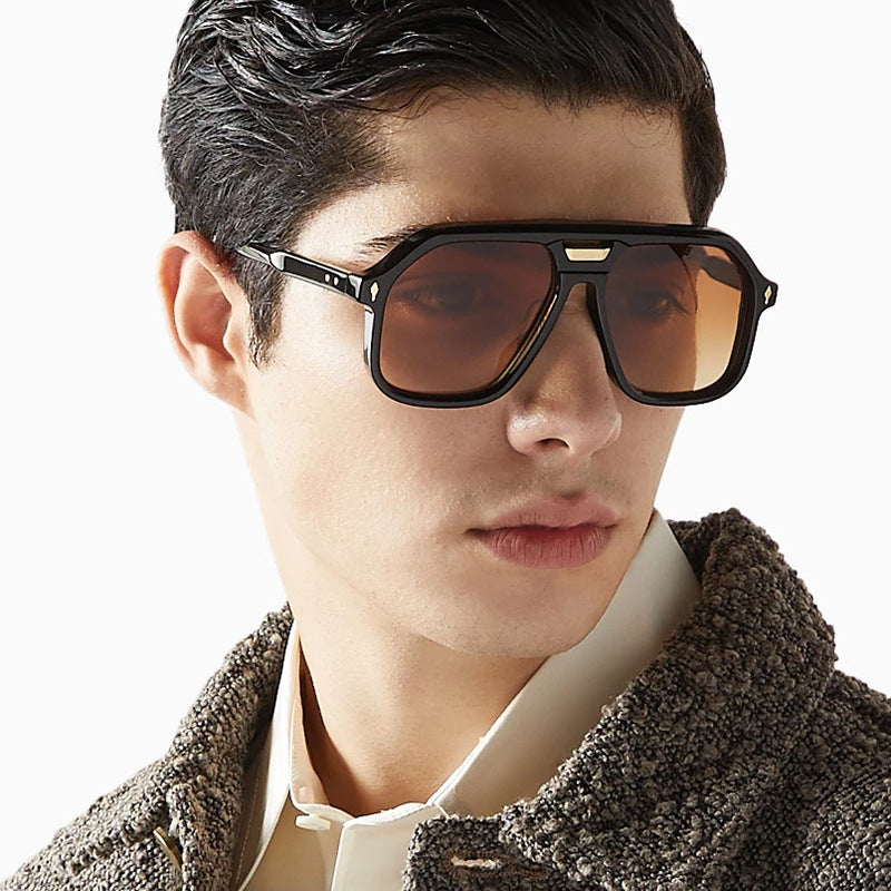 Women's oversized sunglasses with polygonal frame and UV protection Skanto