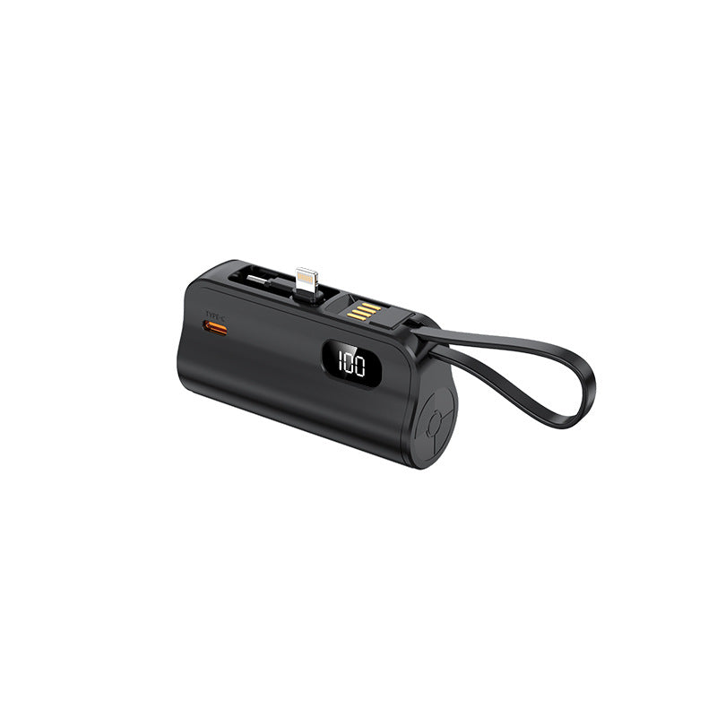 Bærbar powerbank med integrerte kabler og LED-skjerm Skanto