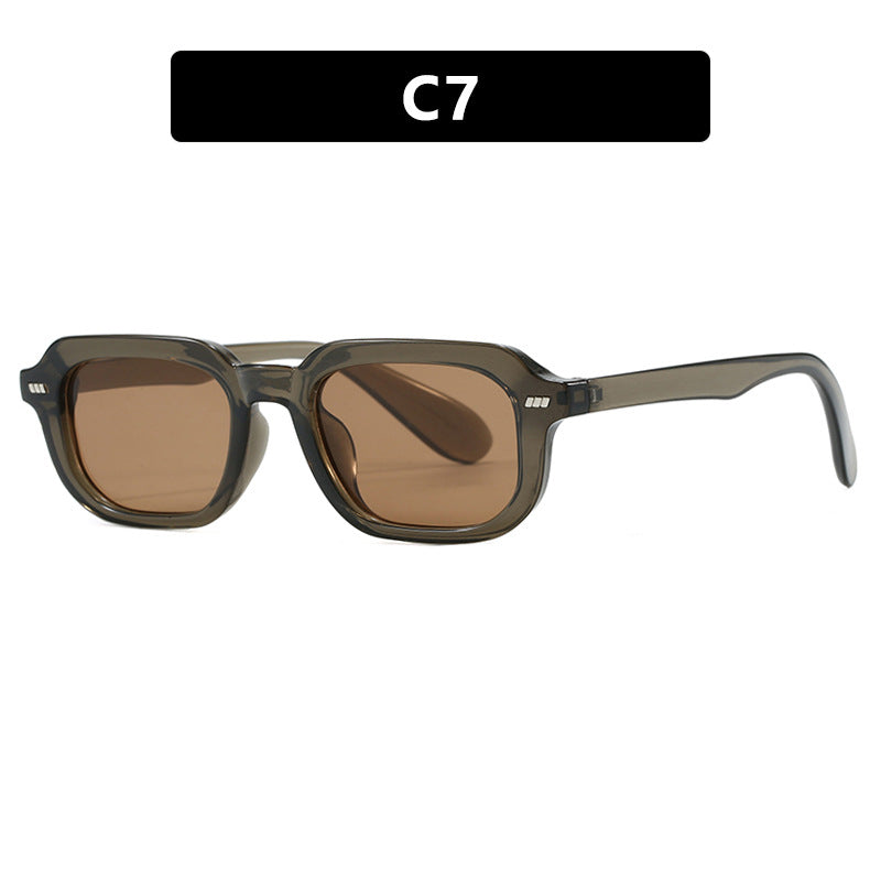 Women's square sunglasses with high-gloss transparent frame and polarized lenses Skanto
