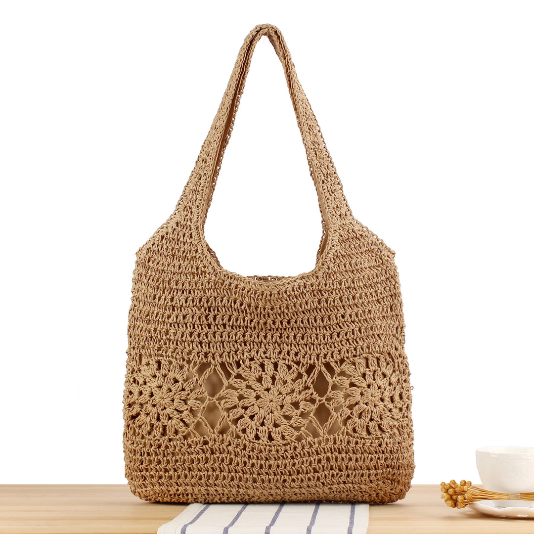 Hand-knotted tote bag made of natural raffia Skanto