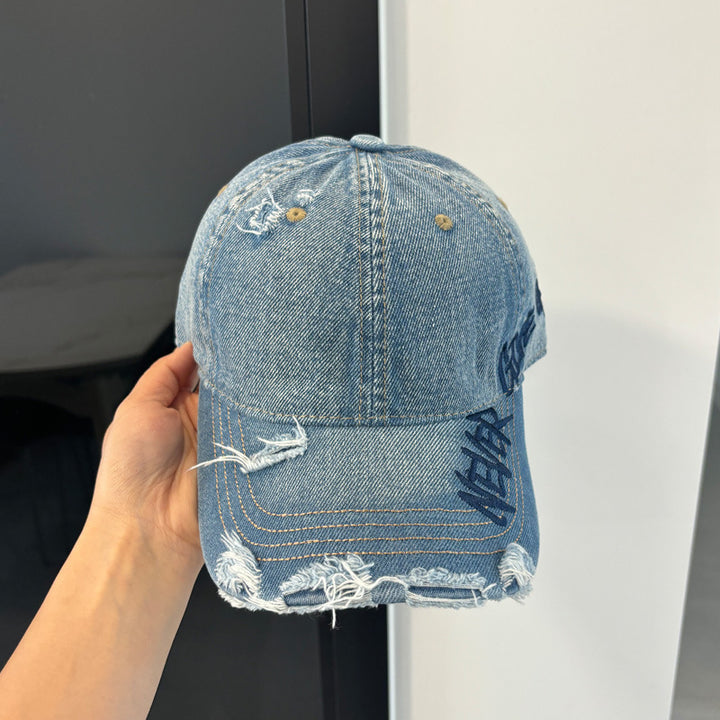Kvinne Slitt Denim Baseball Caps Skanto 1784084111