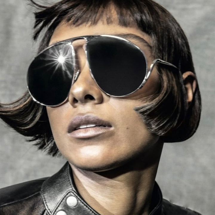 Women's Fashionable Pilot Sunglasses with Polarized Lenses and Elegant Metal Frame Skanto