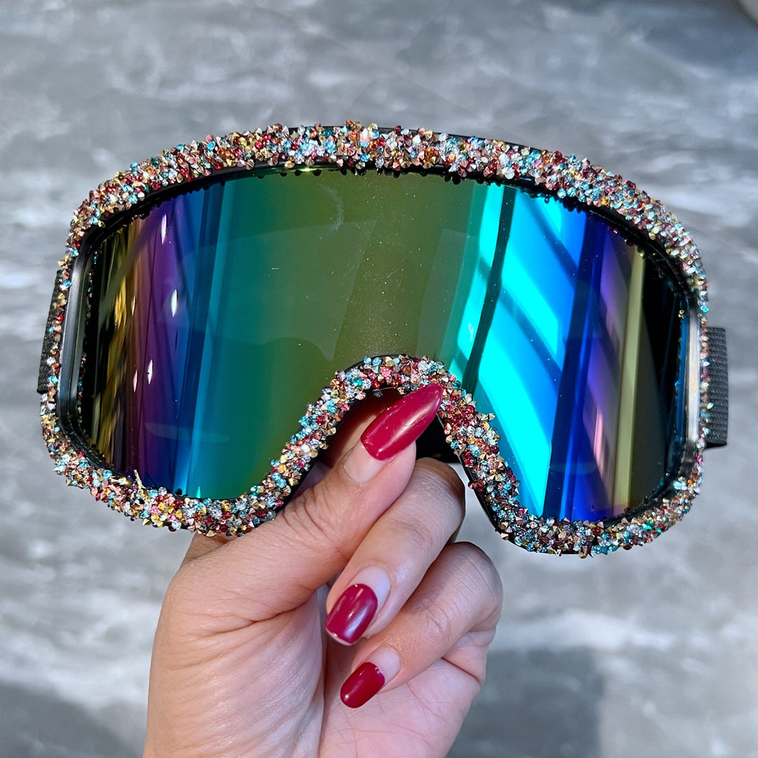 Dame Skisport-brille med glitrende krystalldekorasjon Skanto