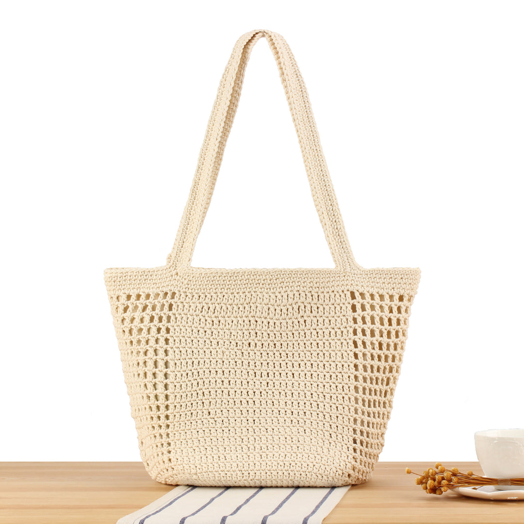 Hand-knotted tote bag with airy texture Skanto