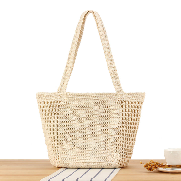 Hand-knotted tote bag with airy texture Skanto