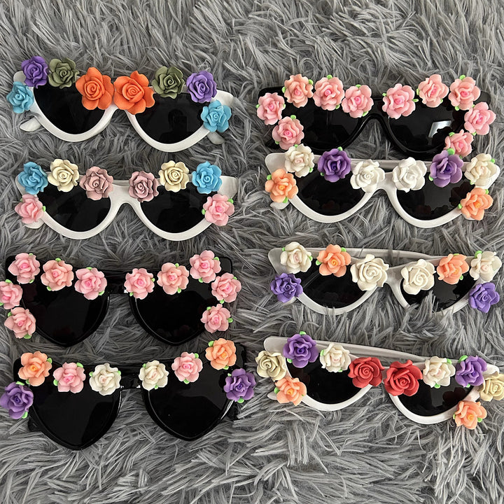 Dame Cat-Eye solbriller med blomsterdekor Skanto