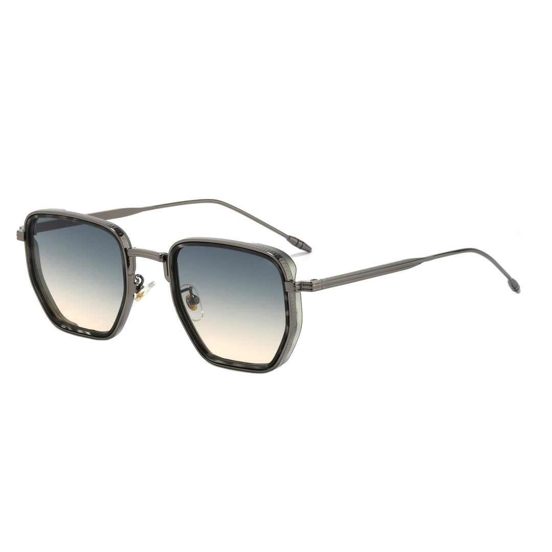 Dame Kvadratisk Designer Solbrille med moderne Metallramme Skanto