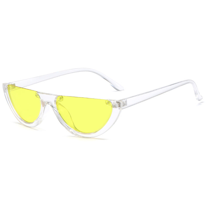 Dame trendy Cat-Eye solbriller med gjennomsiktig ramme Skanto