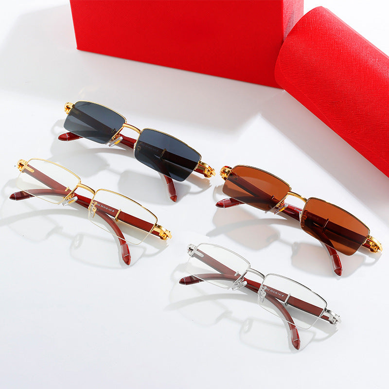 Dame modische solbrille med elegant metallramme og høykvalitets glass Skanto