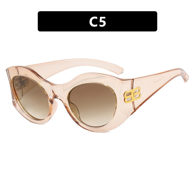 Women's Stylish Cat-Eye Sunglasses with High-Gloss Design and Protective Lenses Skanto