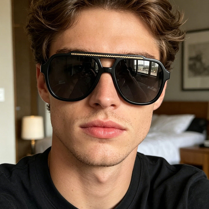 Dame Designer-solbrille med ekstravagant mønster og beskyttende UV-beskyttelse Skanto