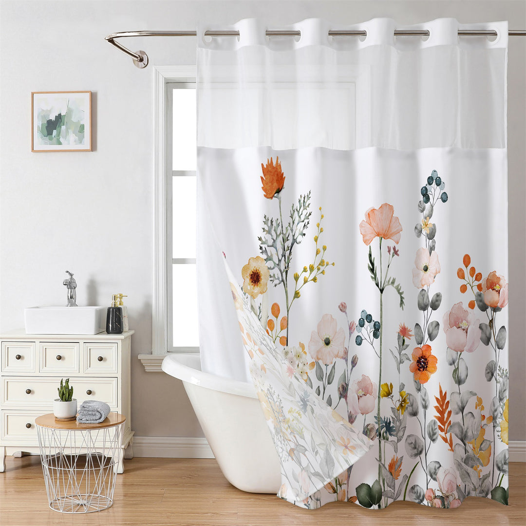 Kunstnerisk Blomster Dusjforheng Skanto