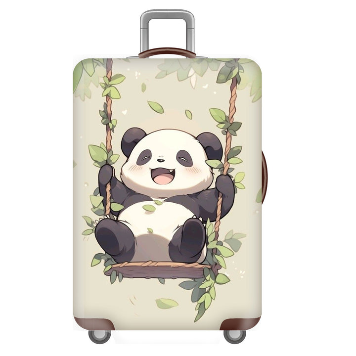 Unisex nan elastisk koffertrekk for hardplast trolley med søtt panda-motiv, elastisk beskyttelsestrekk med håndtak- og hjulåpninger Skanto
