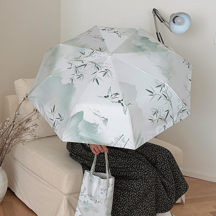 Dame shoppingbag med integrert sammenleggbart paraply Skanto