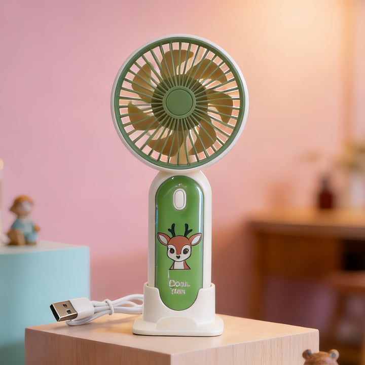 Dame bærbar Mini-vifte med LED-lyseffekter og ergonomisk design Skanto