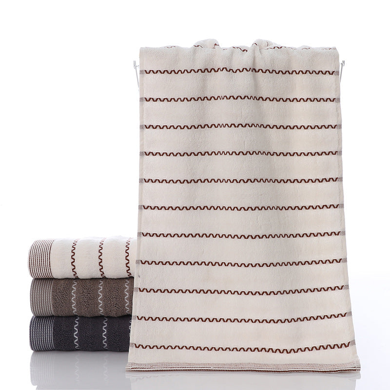 Dame Frottee Badetuch med moderne striper Skanto